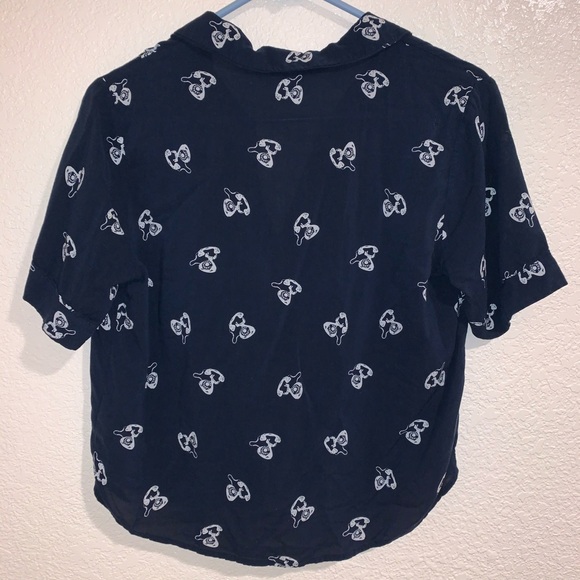 Navy blue old fashioned telephone crop top size M - Picture 5 of 7